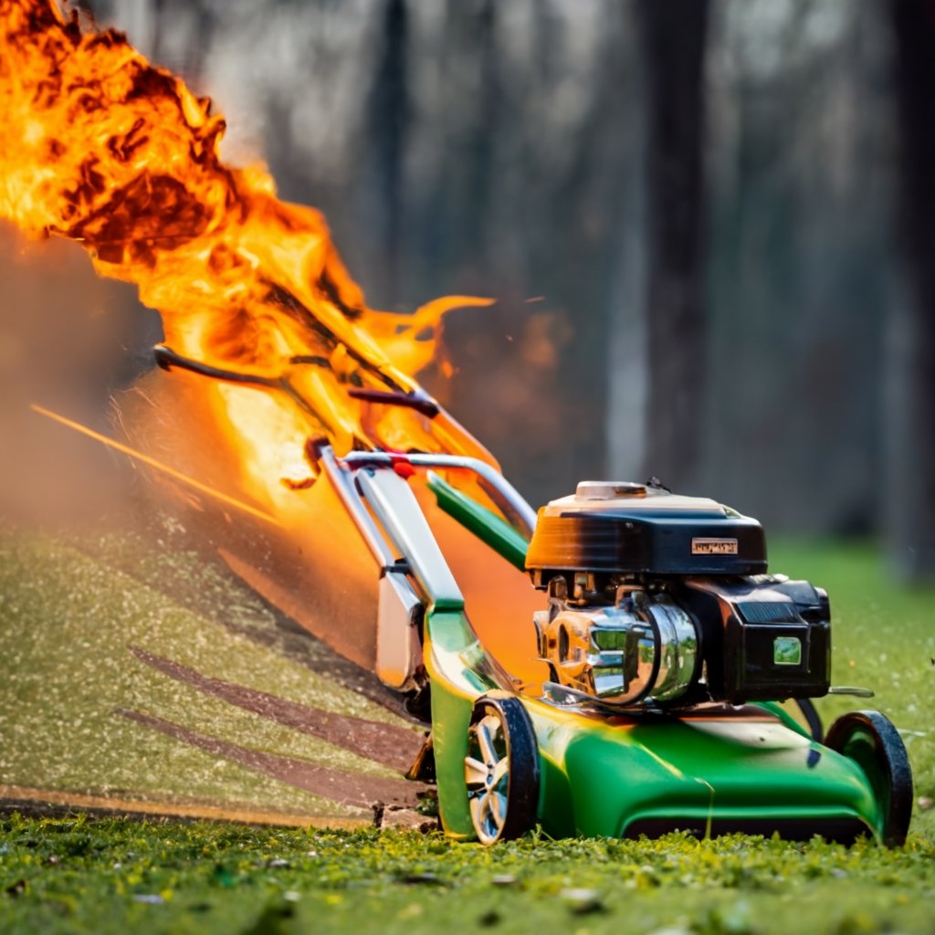 Lawn Mower explode